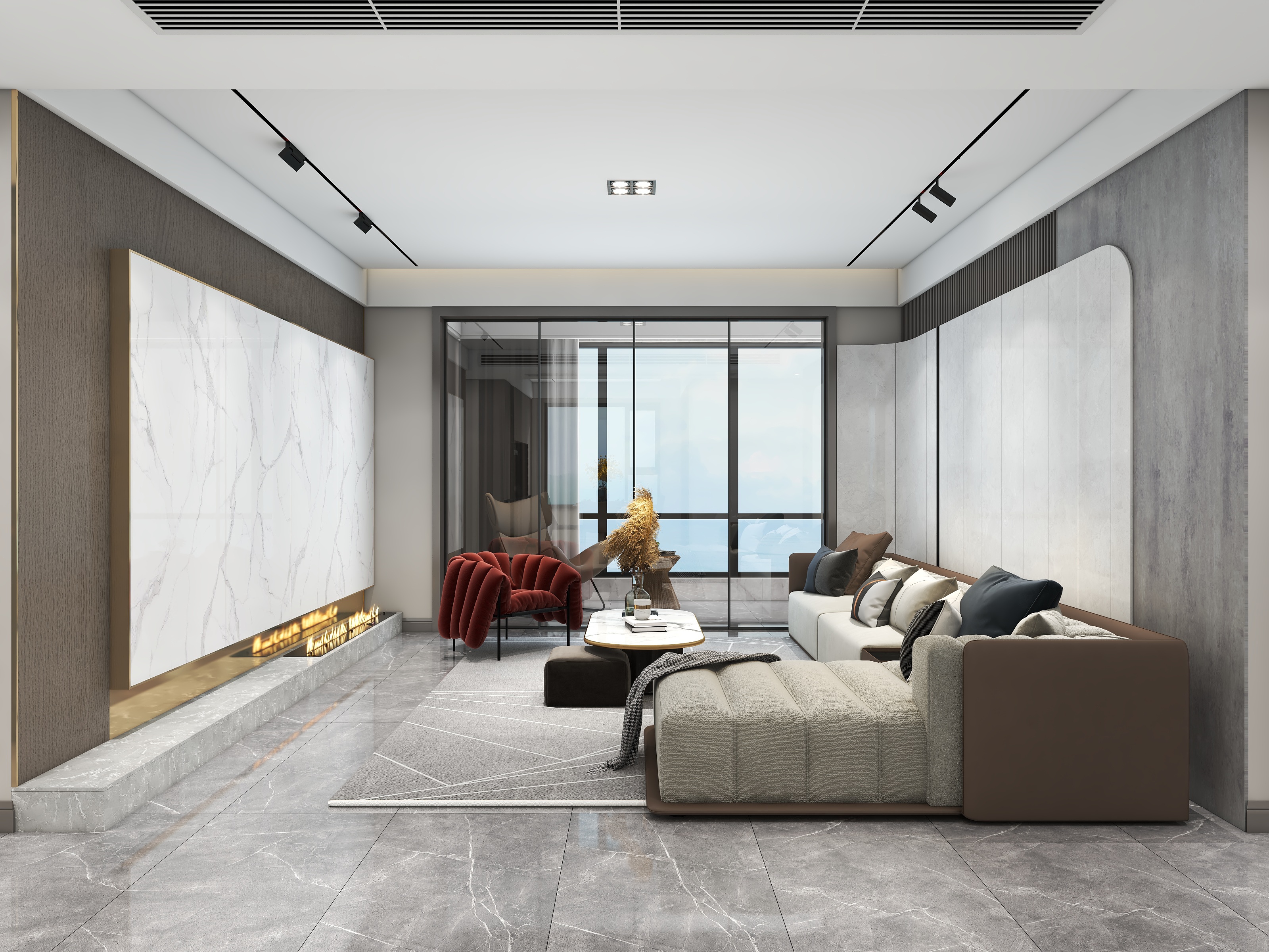 至简名设一钱春-【桃花诺】140平现代简约四居室【春】装修效果图