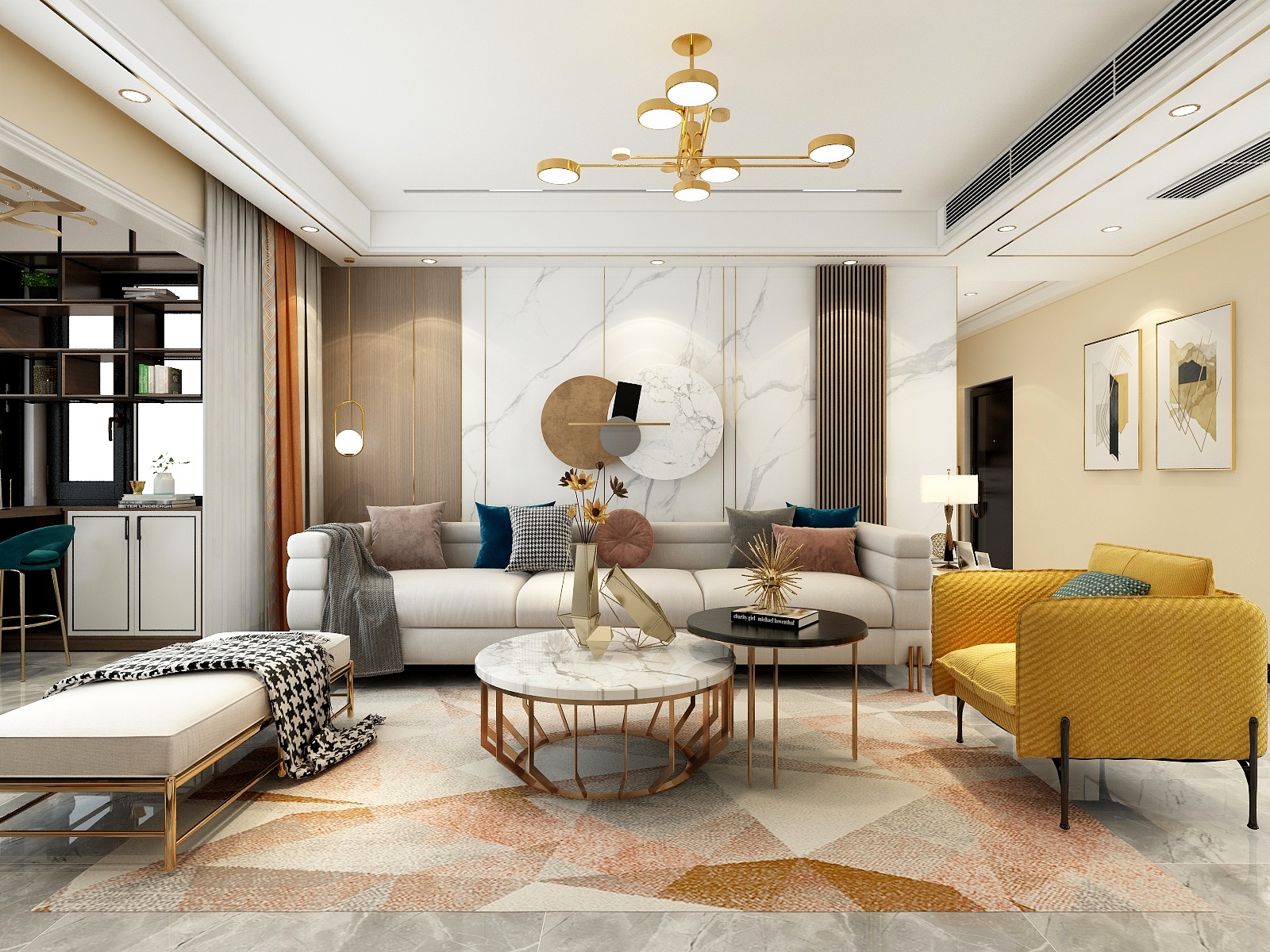 湛智华-现代简约165平4房桂林荣和·林溪府装修效果图