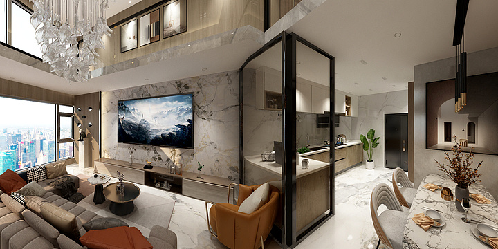 蒋青松-现代轻奢复式-装修设计方案