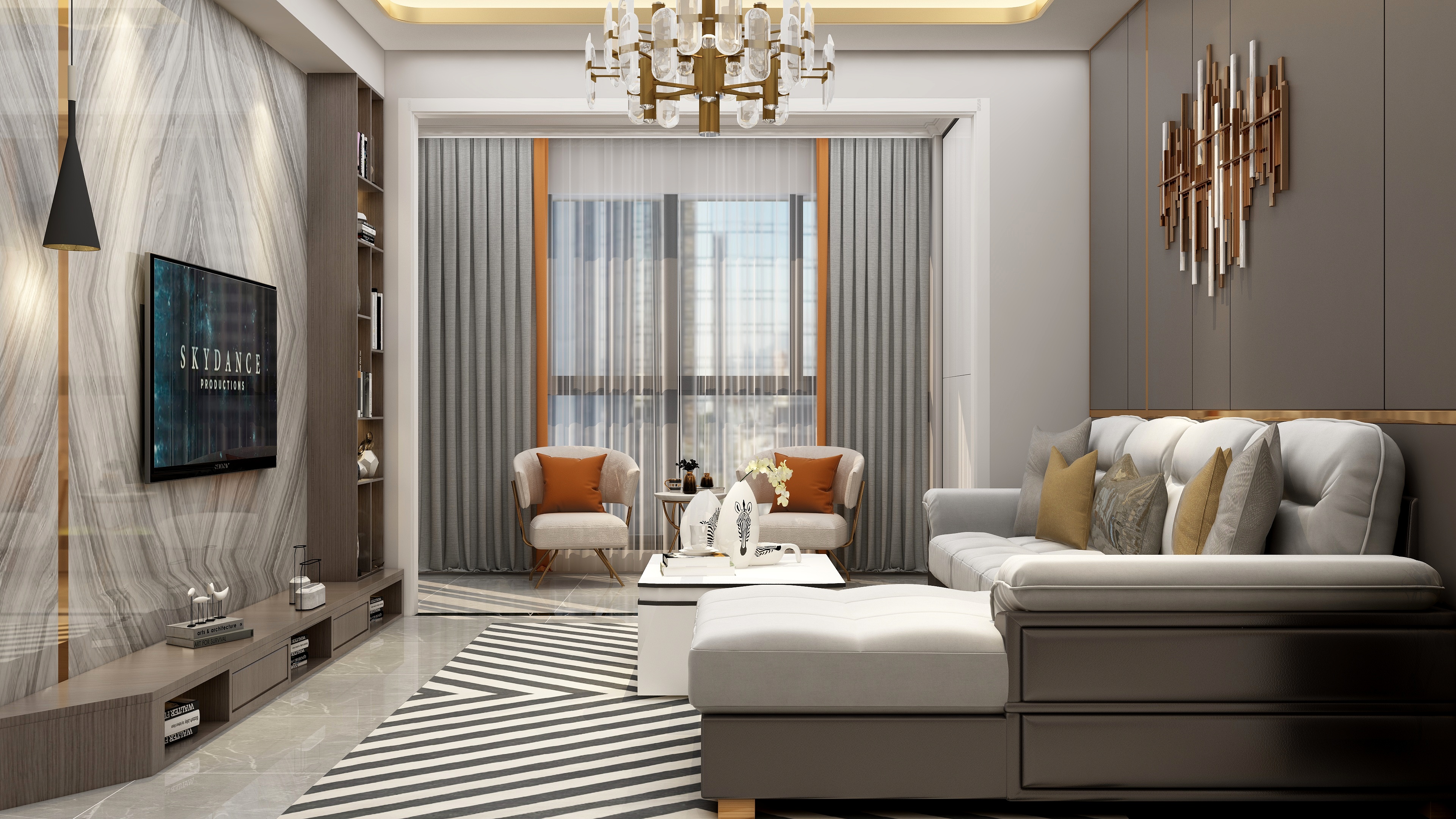 庄育霖-重庆滨江国际137平现代4室装修效果图