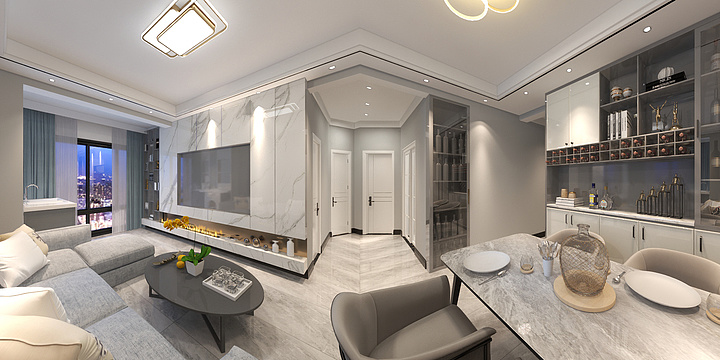 希曼迪装饰空间事务所设计师-曾工-文锦大厦9B薛女士效果图-7.26-装修设计方案