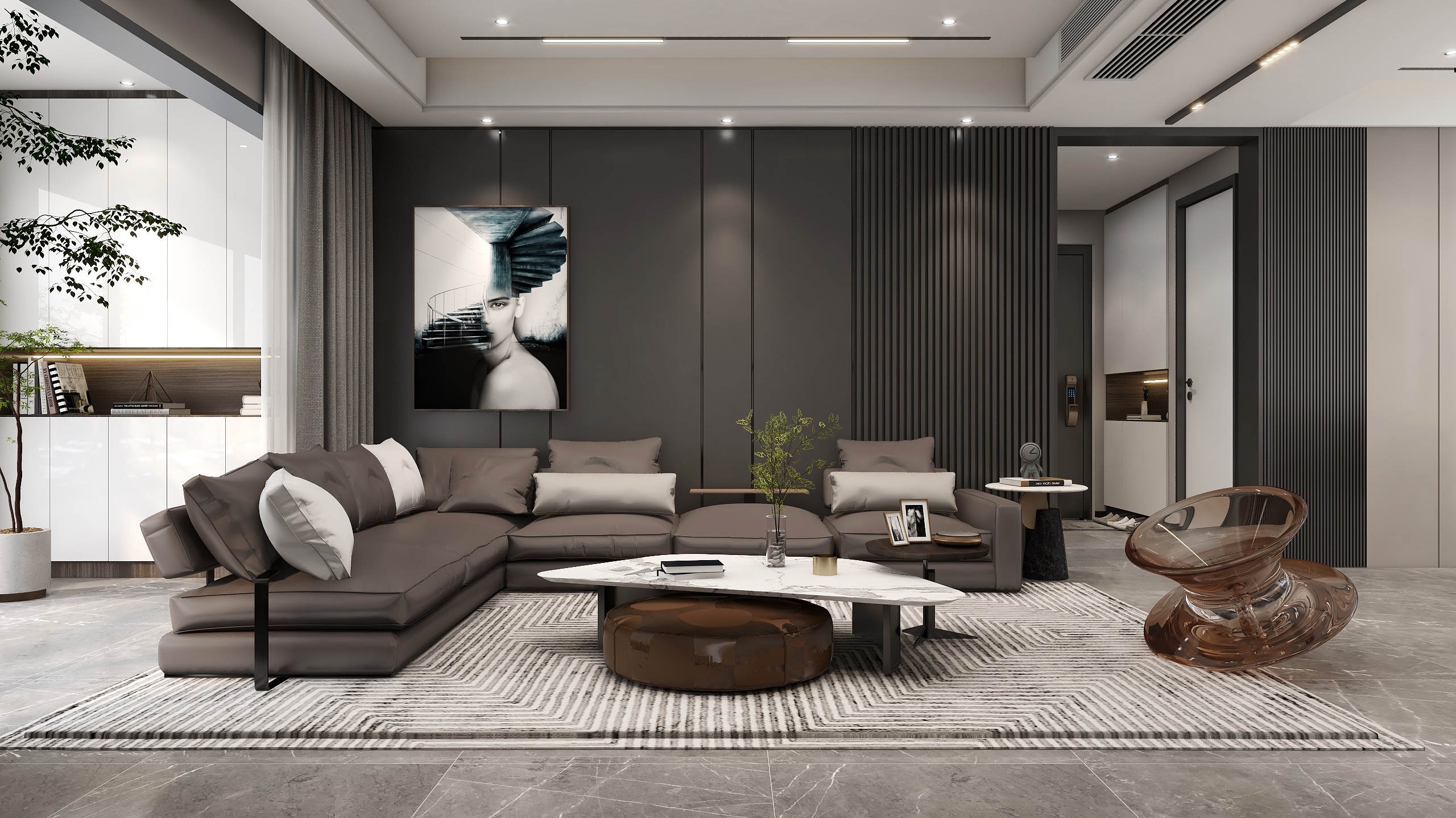 设计师赵响-《大城小爱》轻奢风格143平方4室2厅2卫装修效果图