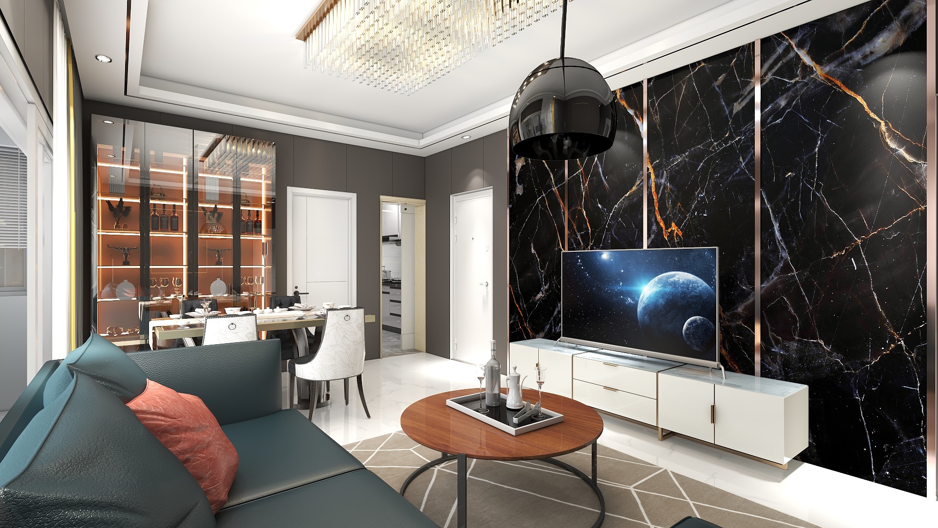 林克空间设计-瑞和园89.50㎡B户型3室2厅1卫装修效果图