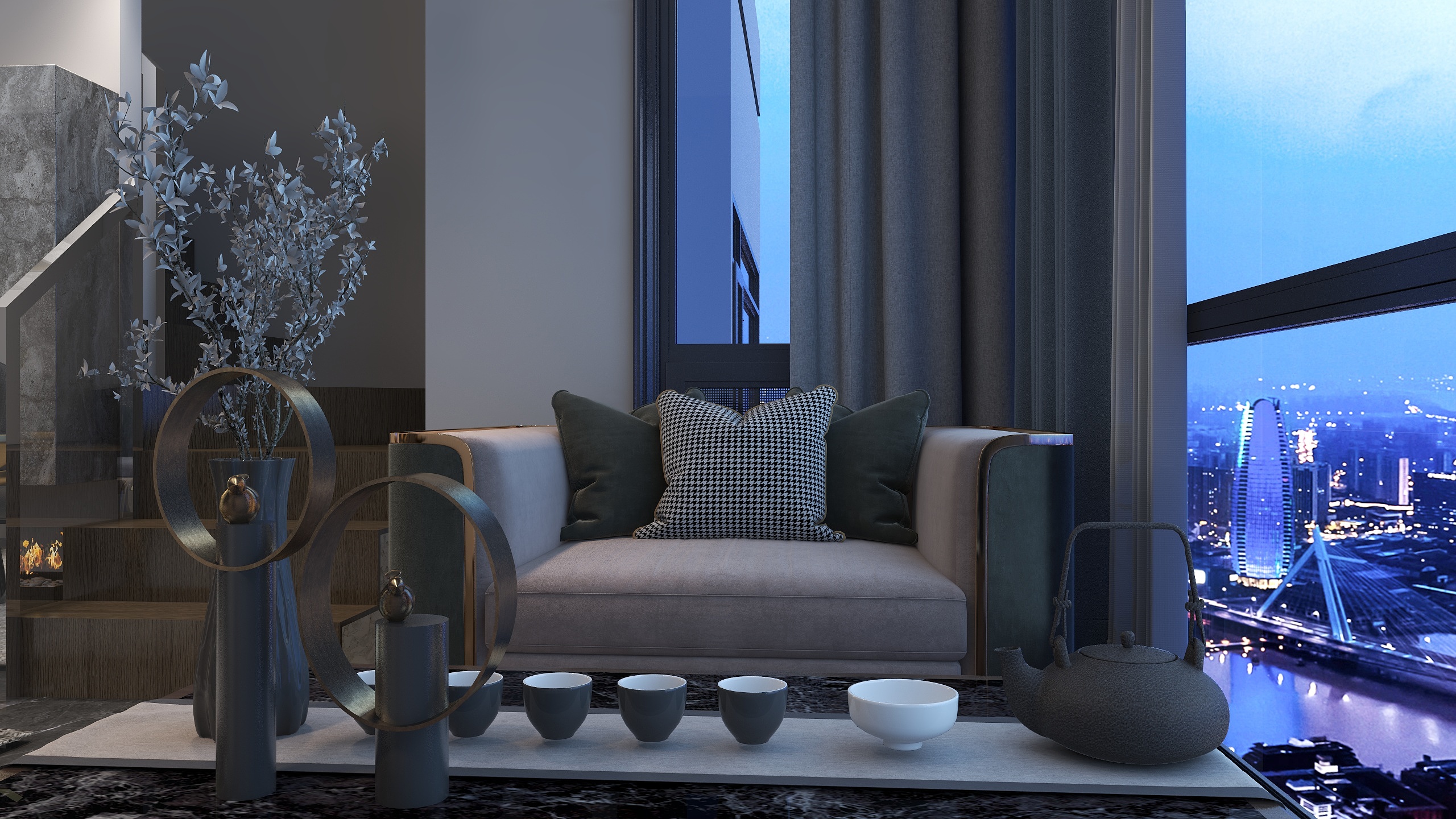 赵林麟-卧龙先生雅居1层-装修设计方案