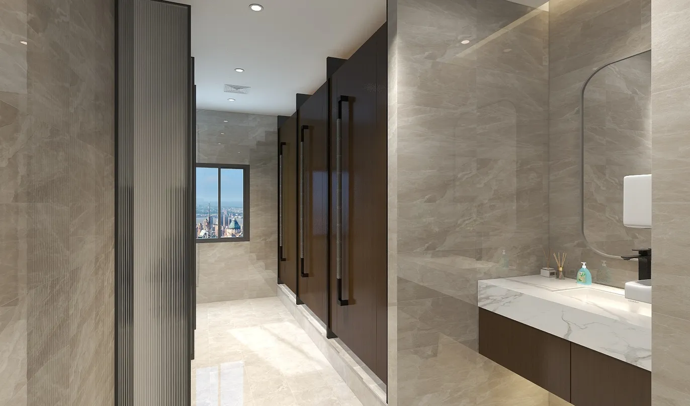 沐盒装饰设计-永川-公共卫生间装修效果图