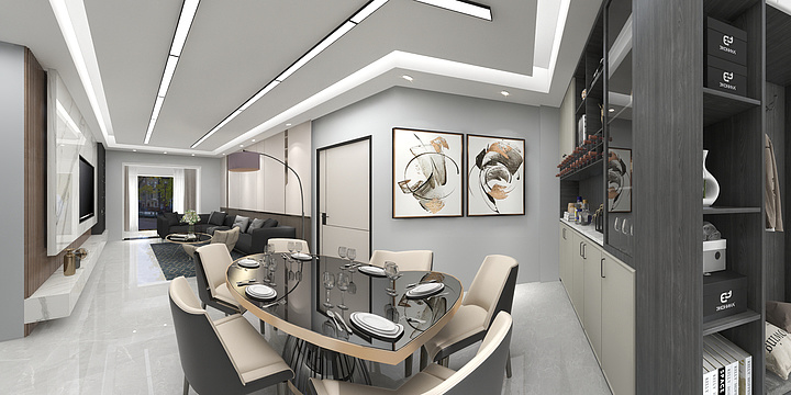 设计Lisen-酒城国际-简约2居室-装修设计方案