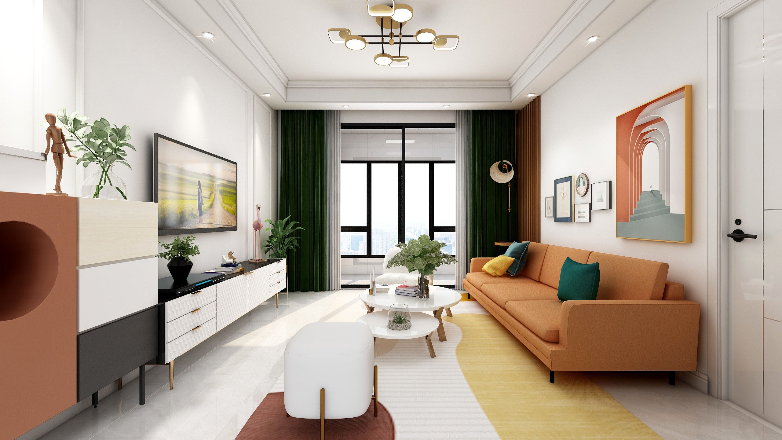 李媛媛-川海中心-100平I现代风三居装修效果图