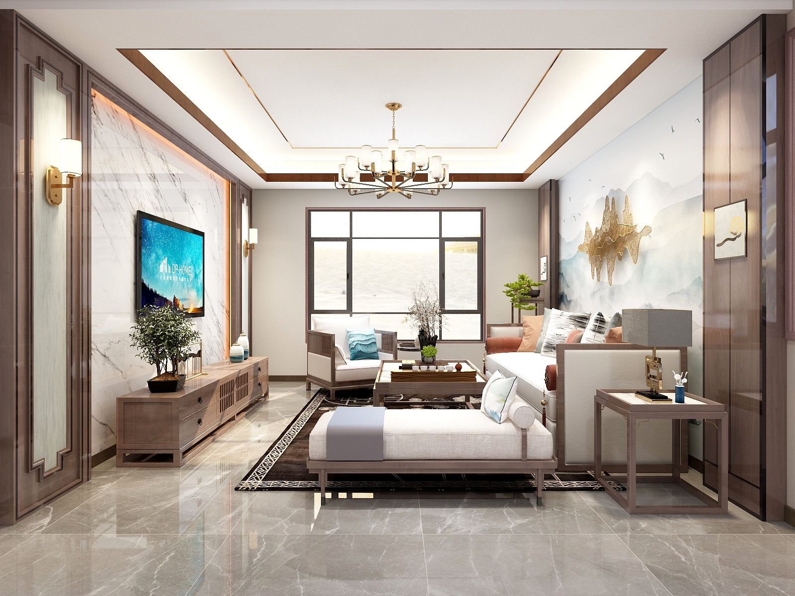 湛智华-新中式245平自建房两层装修效果图