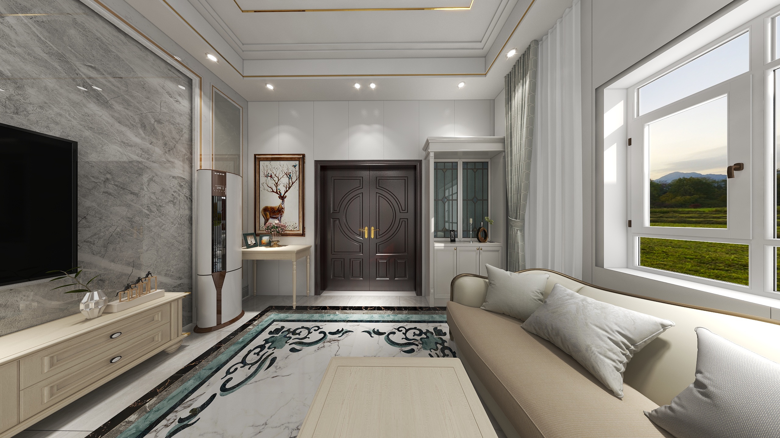 室内设计师飘然-索河官桥自建田园中的简欧装修效果图