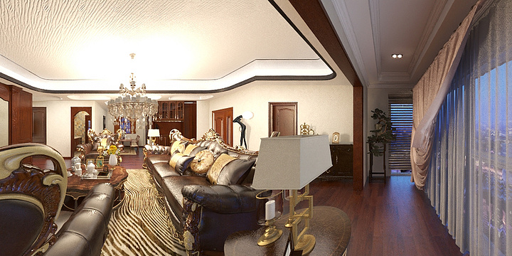 雷鸣-美式-装修设计方案