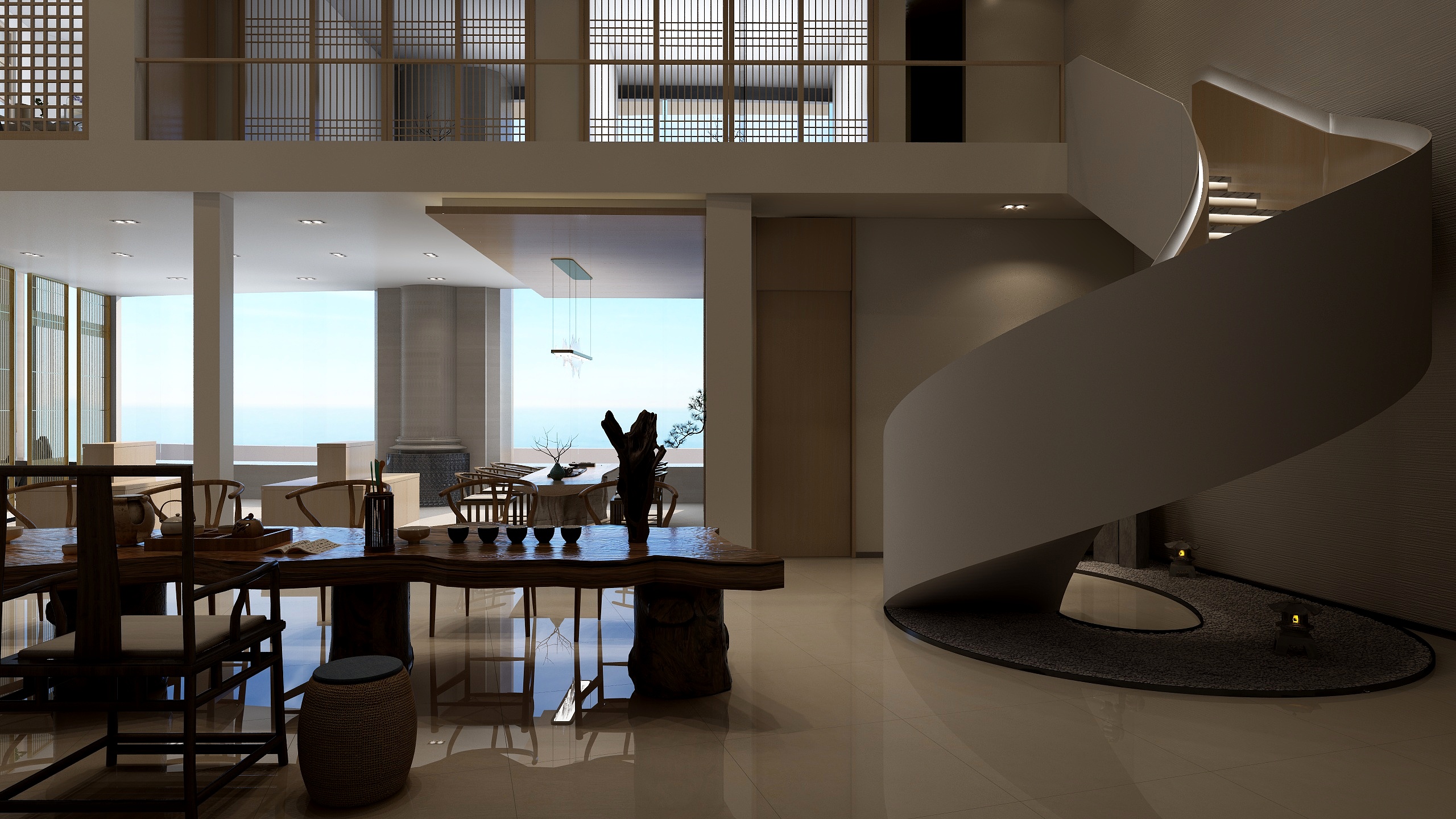 SD室内设计-一积白茶旗舰店-装修设计方案