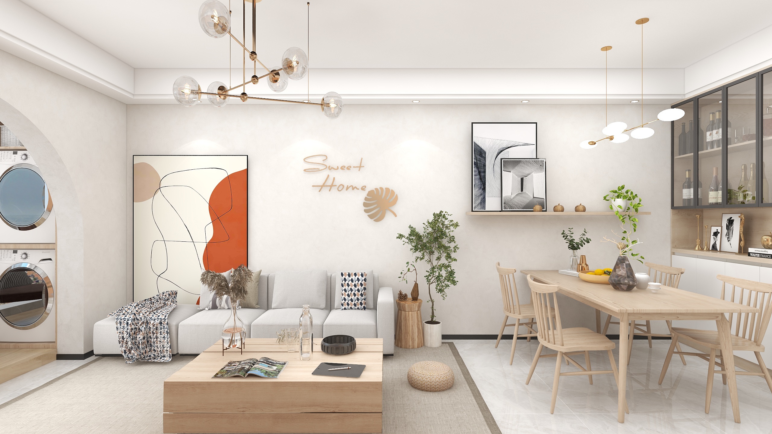 设计师-敏-德信海德公园83.00㎡A2’3室2厅1卫1厨-装修设计方案