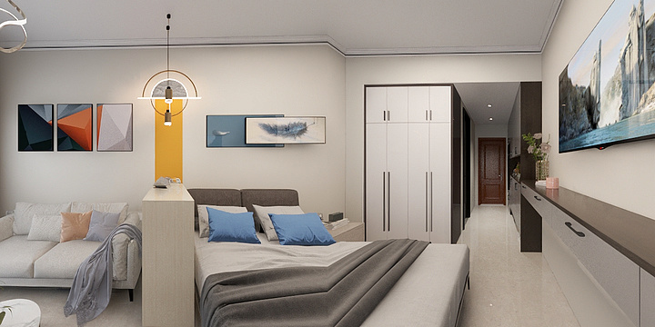 BT柏图设计-通泰爱丽舍标间户型-装修设计方案