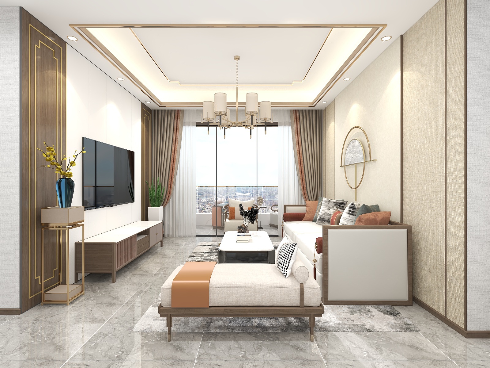 湛智华-新中式107平3房海伦堡-海伦明骏花园装修效果图