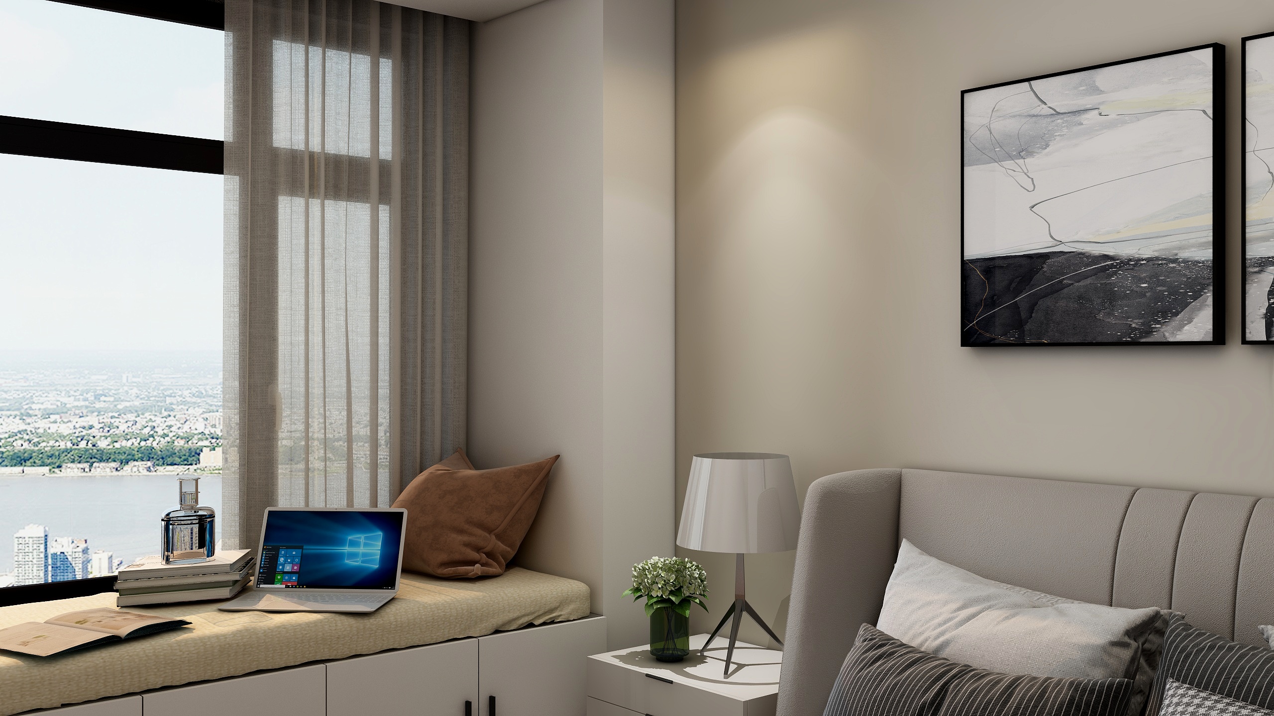 周洲SES-136㎡三居现代风装修效果图