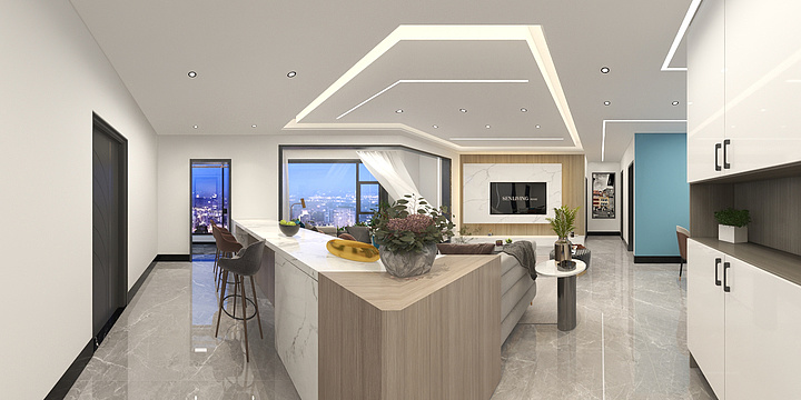 徐其花-现代简约风格三居室-装修设计方案