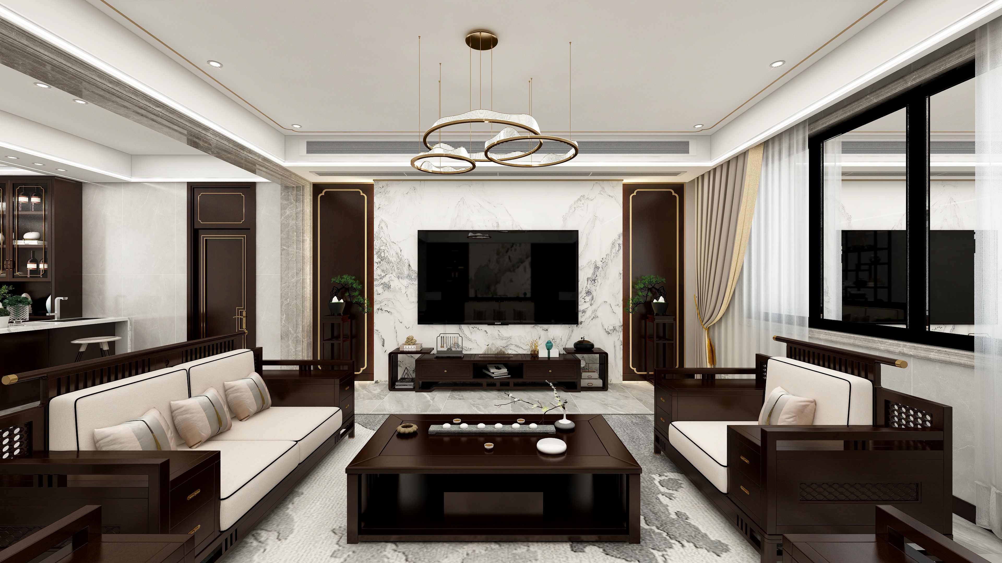 ST酷家le效果图-新中式装修效果图