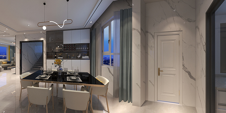 王勇室内全案设计-客餐厅-装修设计方案