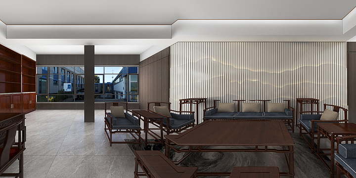 建筑公司董事长办公室-装修设计方案