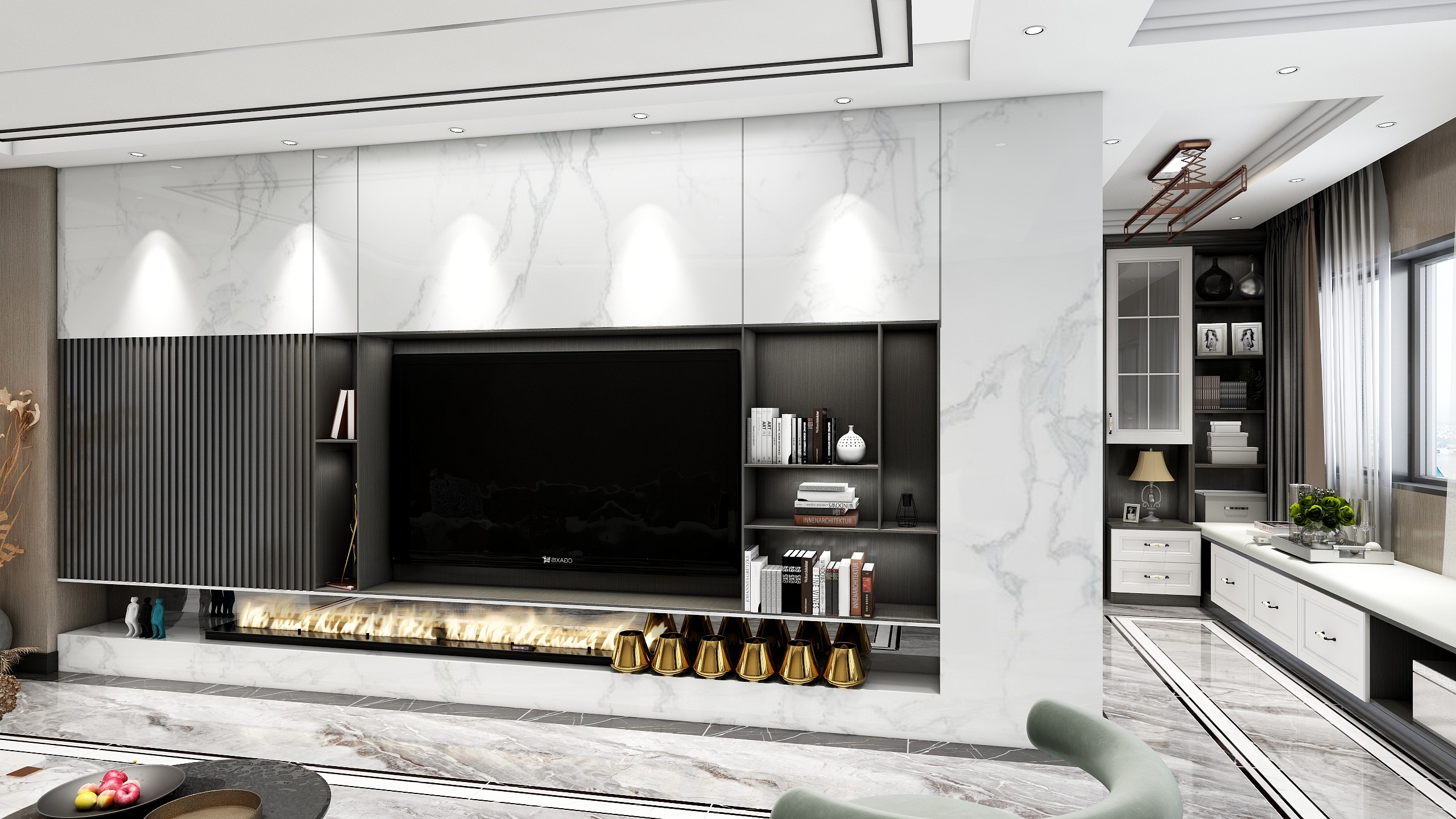 尚茗雅-100平现代轻奢混搭风-装修设计方案