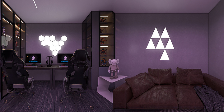 言壹空间设计丨欧阳-电竞房-装修设计方案