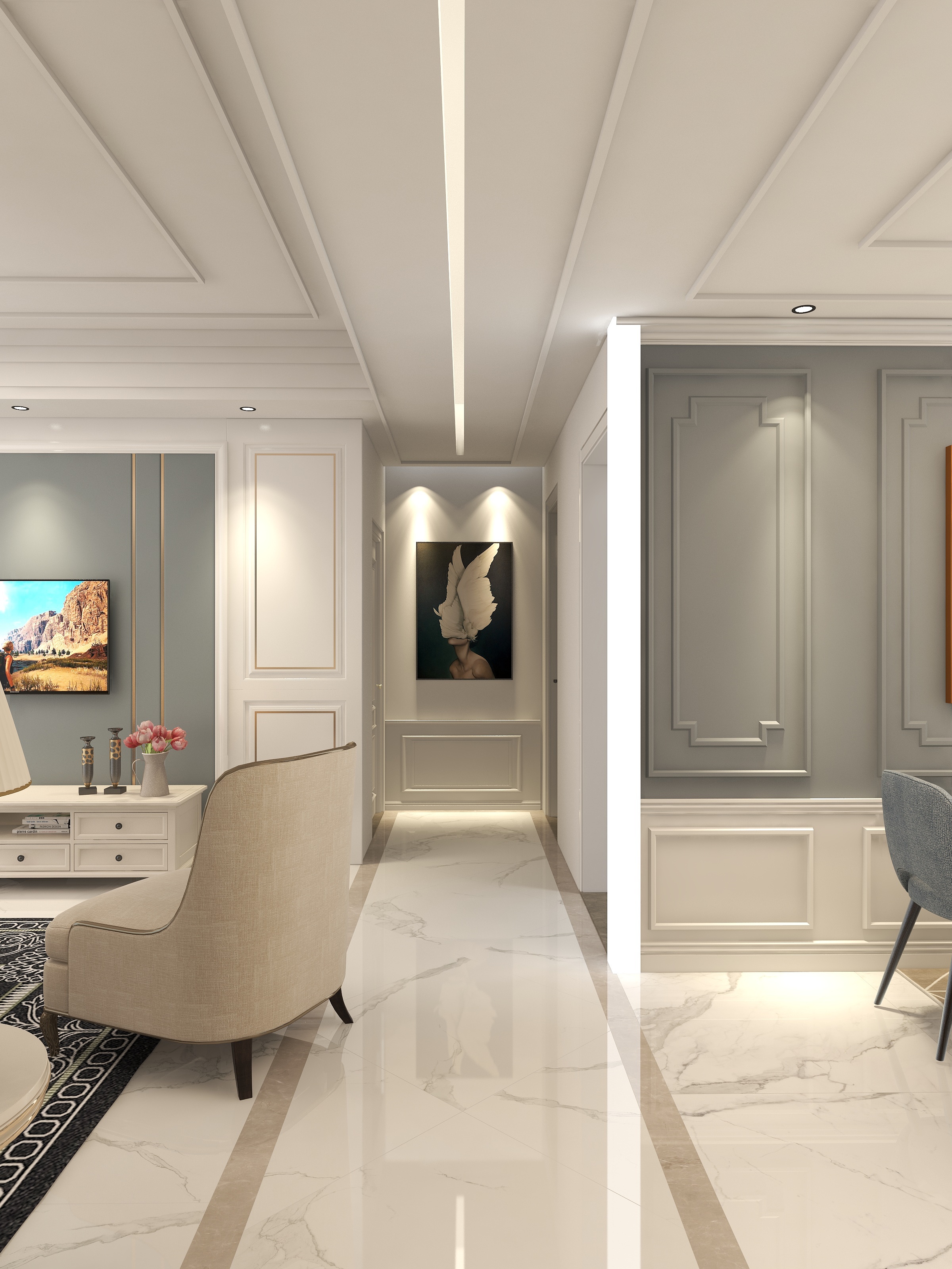 谢辛吉-美式大客厅改动-装修设计方案