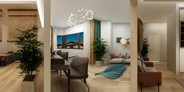 室内设计常欢喜-美容院-装修设计方案