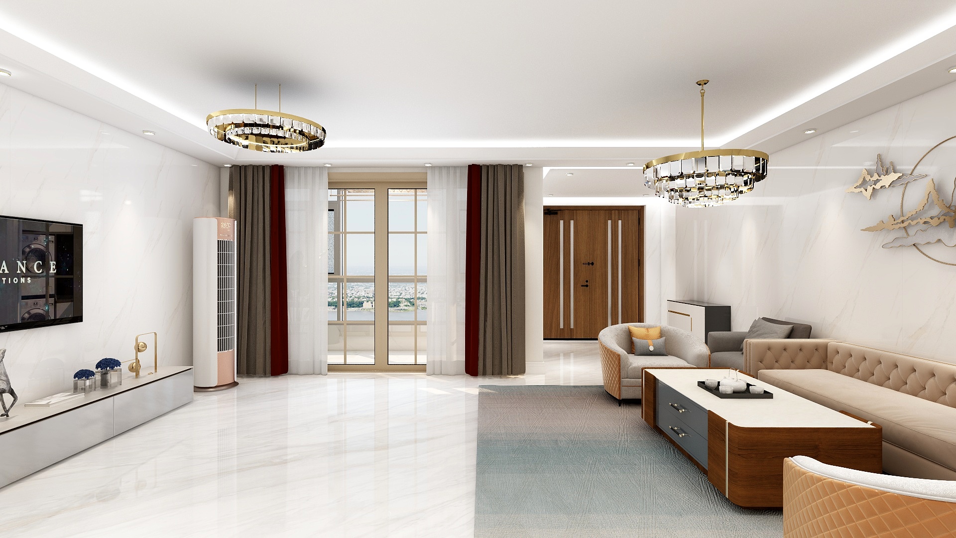 壹恒設計-福港・东方塞纳—轻奢风格家装设计装修效果图