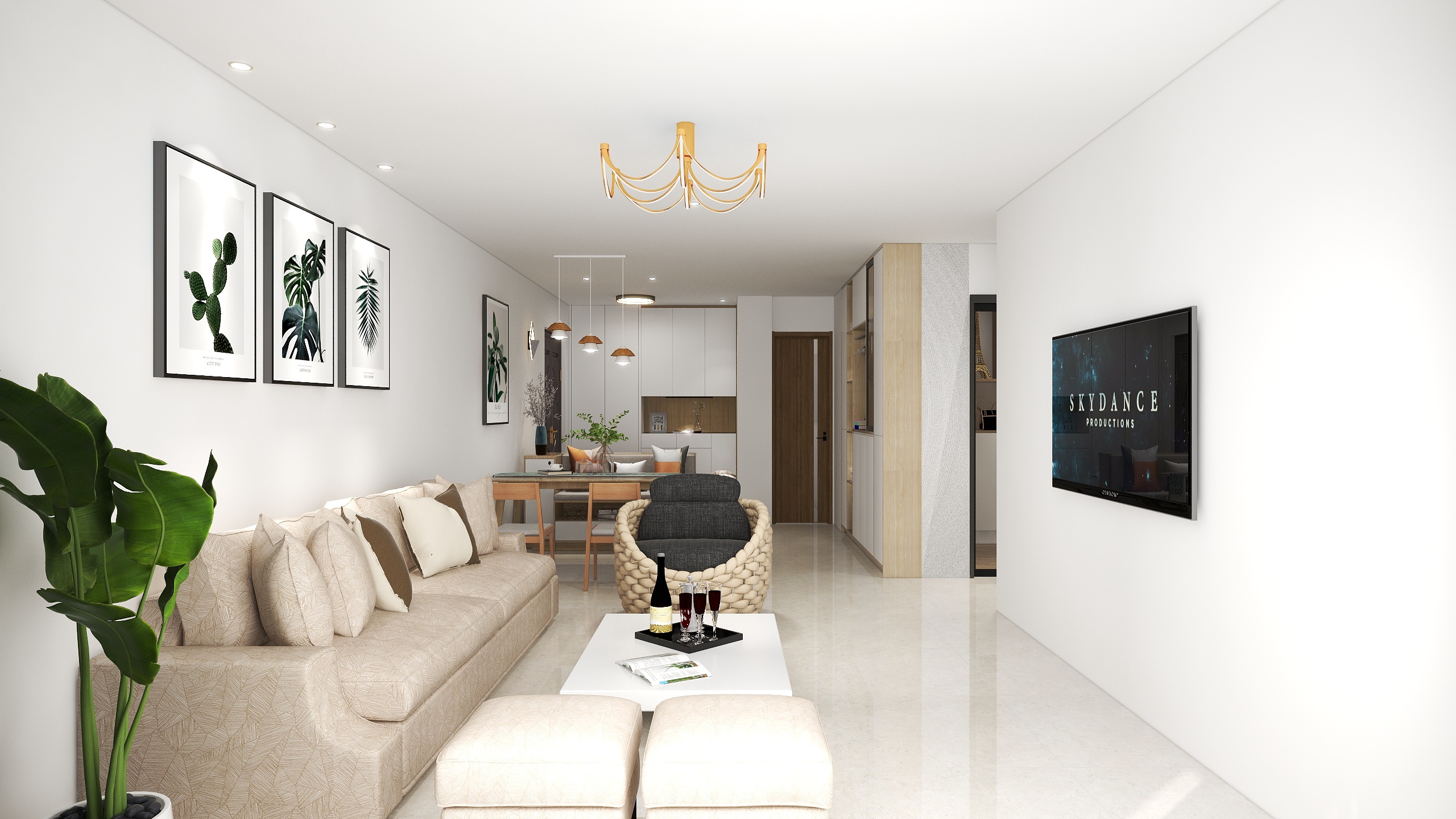 土拨鼠爱设计-103平3室2厅简约北欧装修效果图