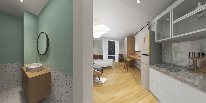 来口茶-金色家园公寓设计方案-装修设计方案