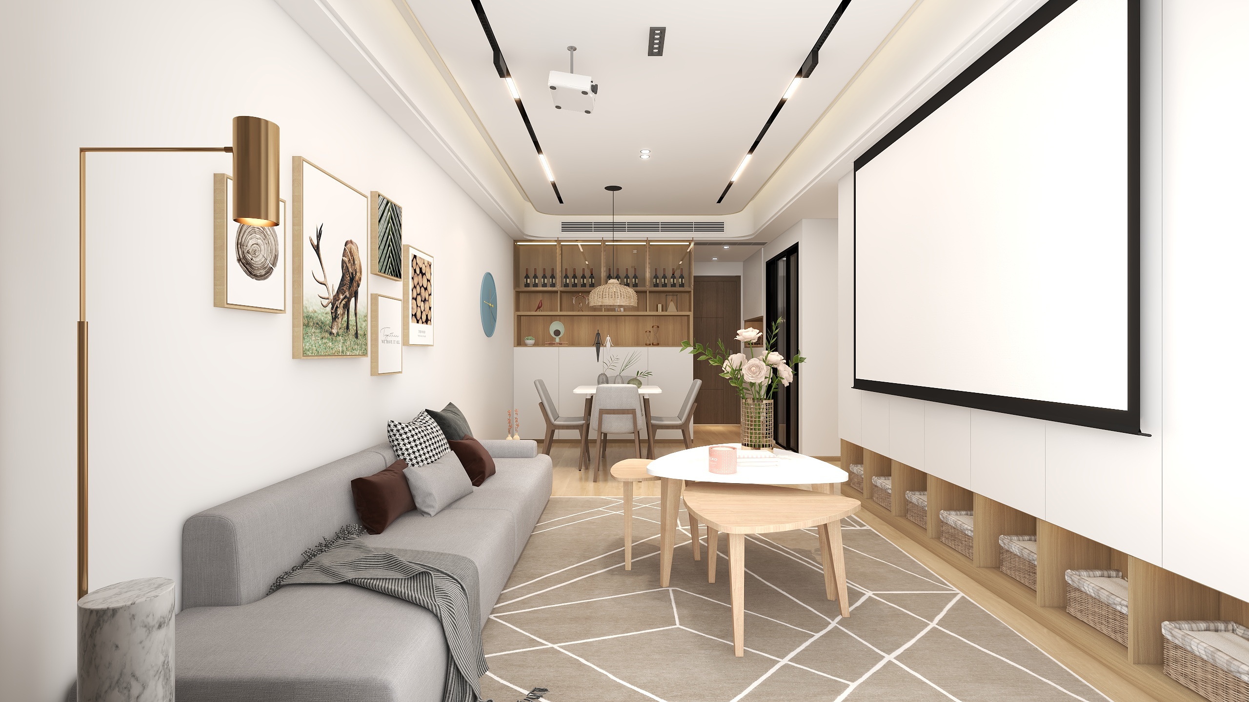 陈伟坤-德信海德公园83.00㎡A2’3室2厅1卫1厨装修效果图