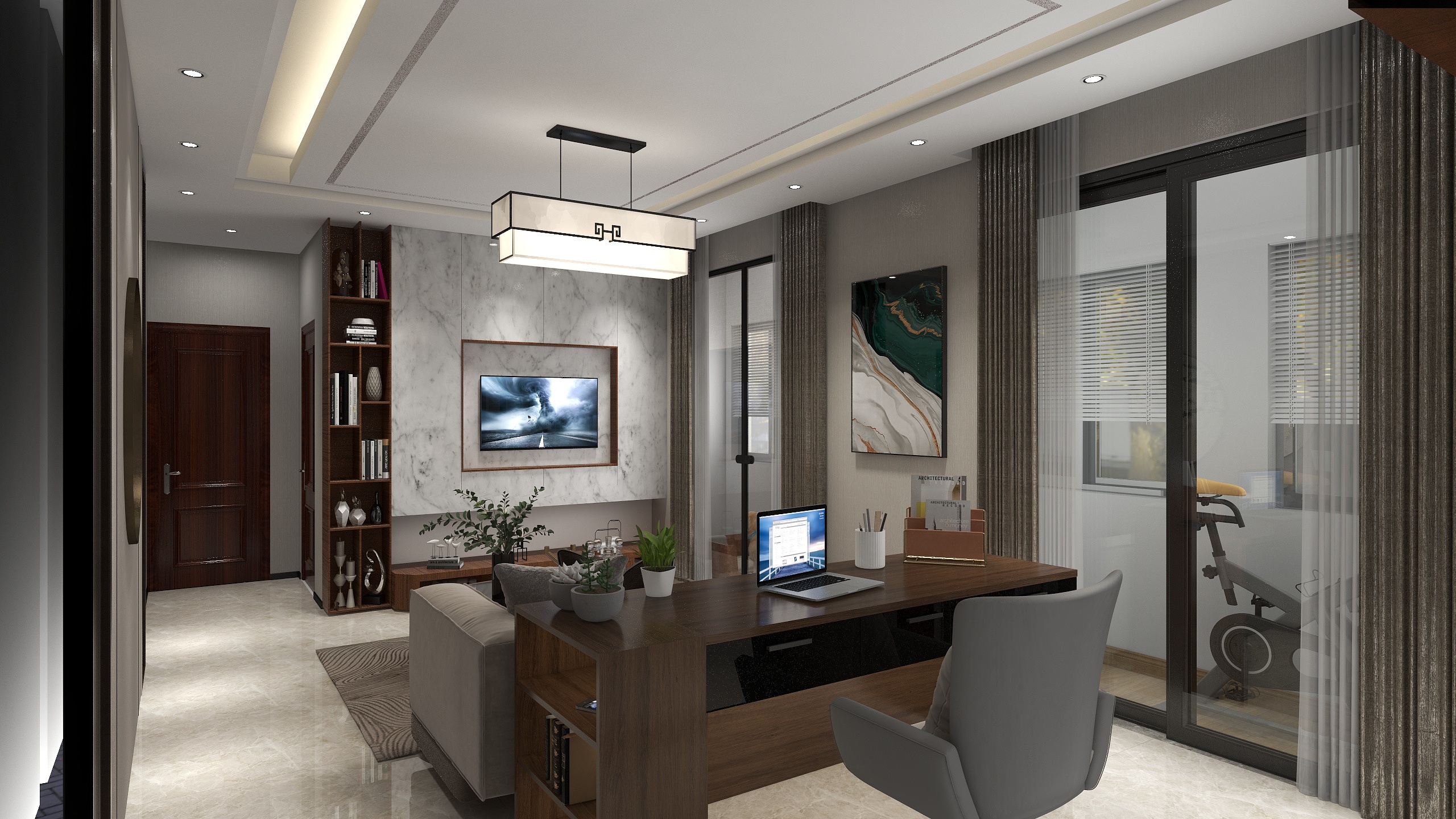 宇凡设计师-瑞和园89.50㎡B户型3室2厅1卫装修效果图