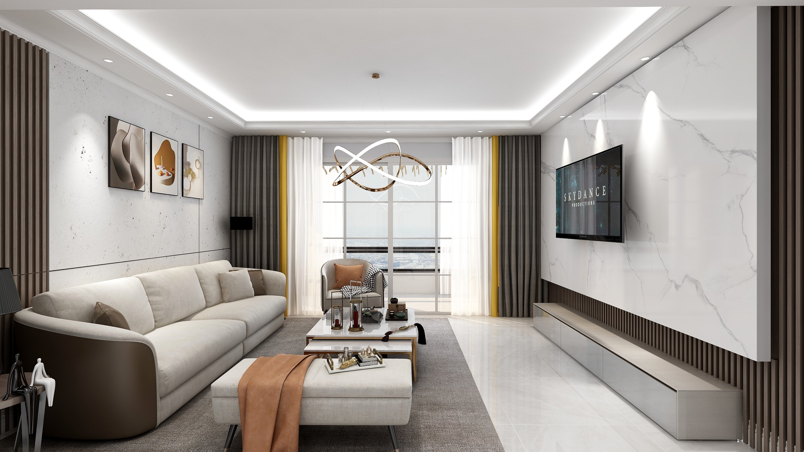 陆震-现代风-孙杰-洪湖深港国际城-3室2厅2卫装修效果图