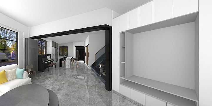 盛夏清风-峰悦0824二楼原始户型-装修设计方案