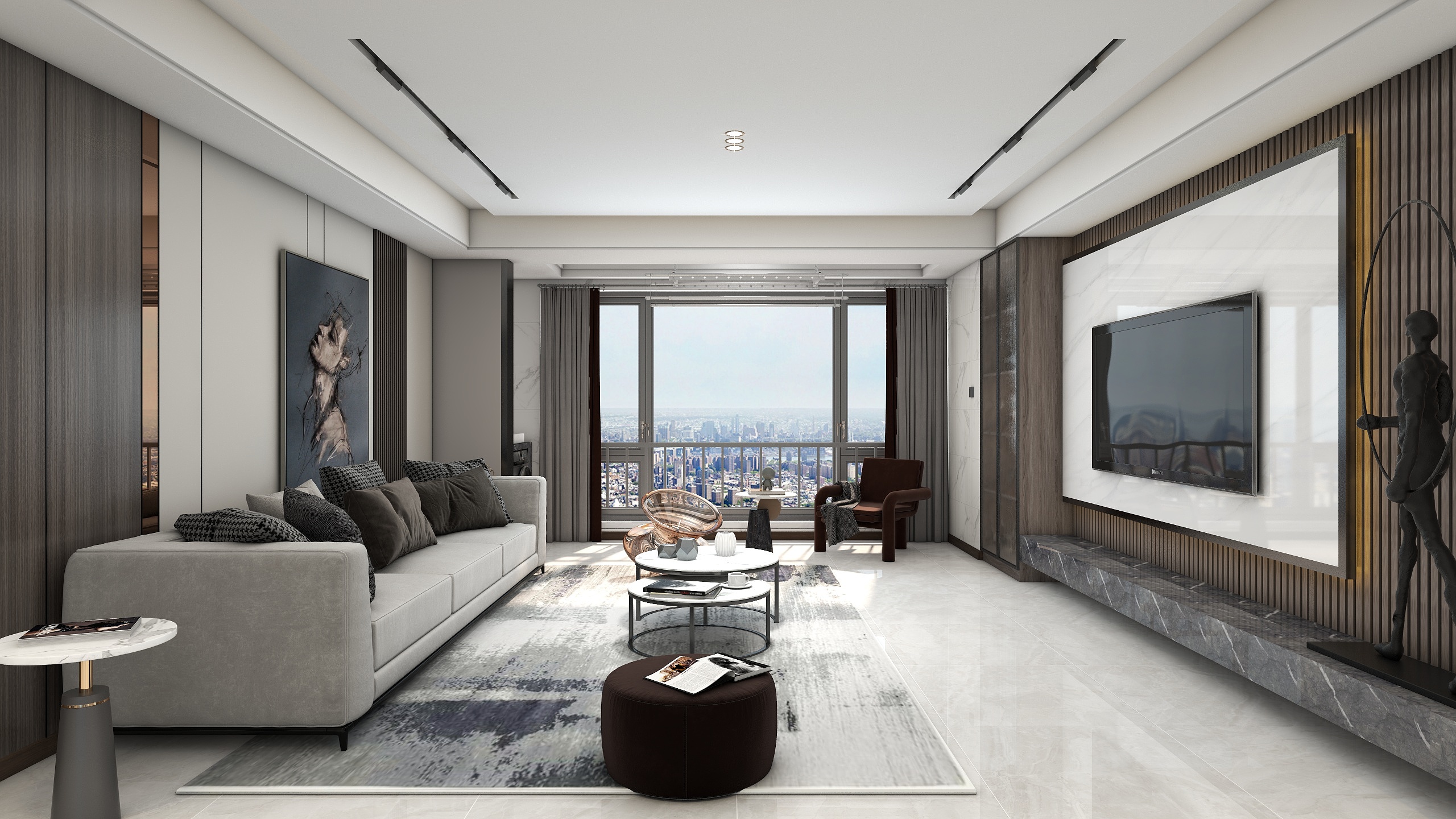 BEIYAN-DESIGN-现代简约144平三居室装修效果图