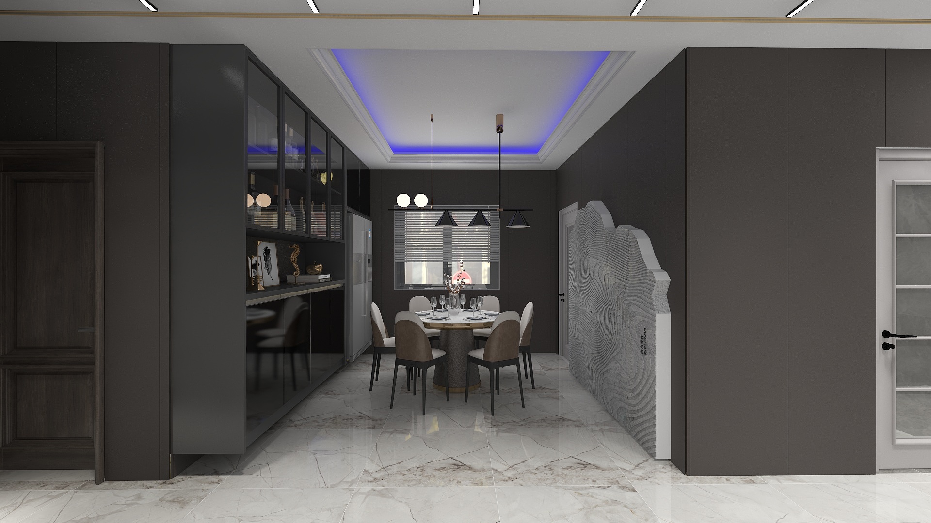 空间设计颜斌-卓冠美景城轻奢港风-3室1厅1卫1厨装修效果图