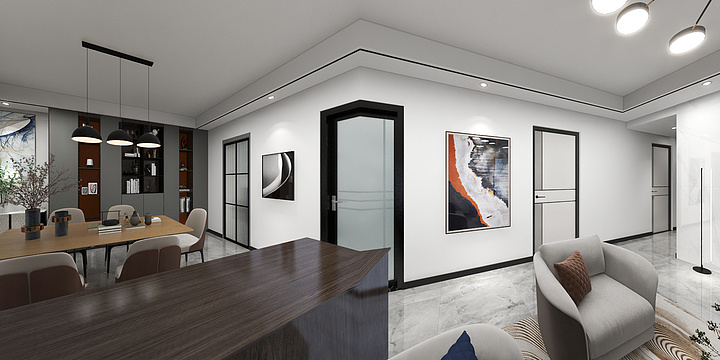 文生-110m²现代黑白灰岑巩-装修设计方案