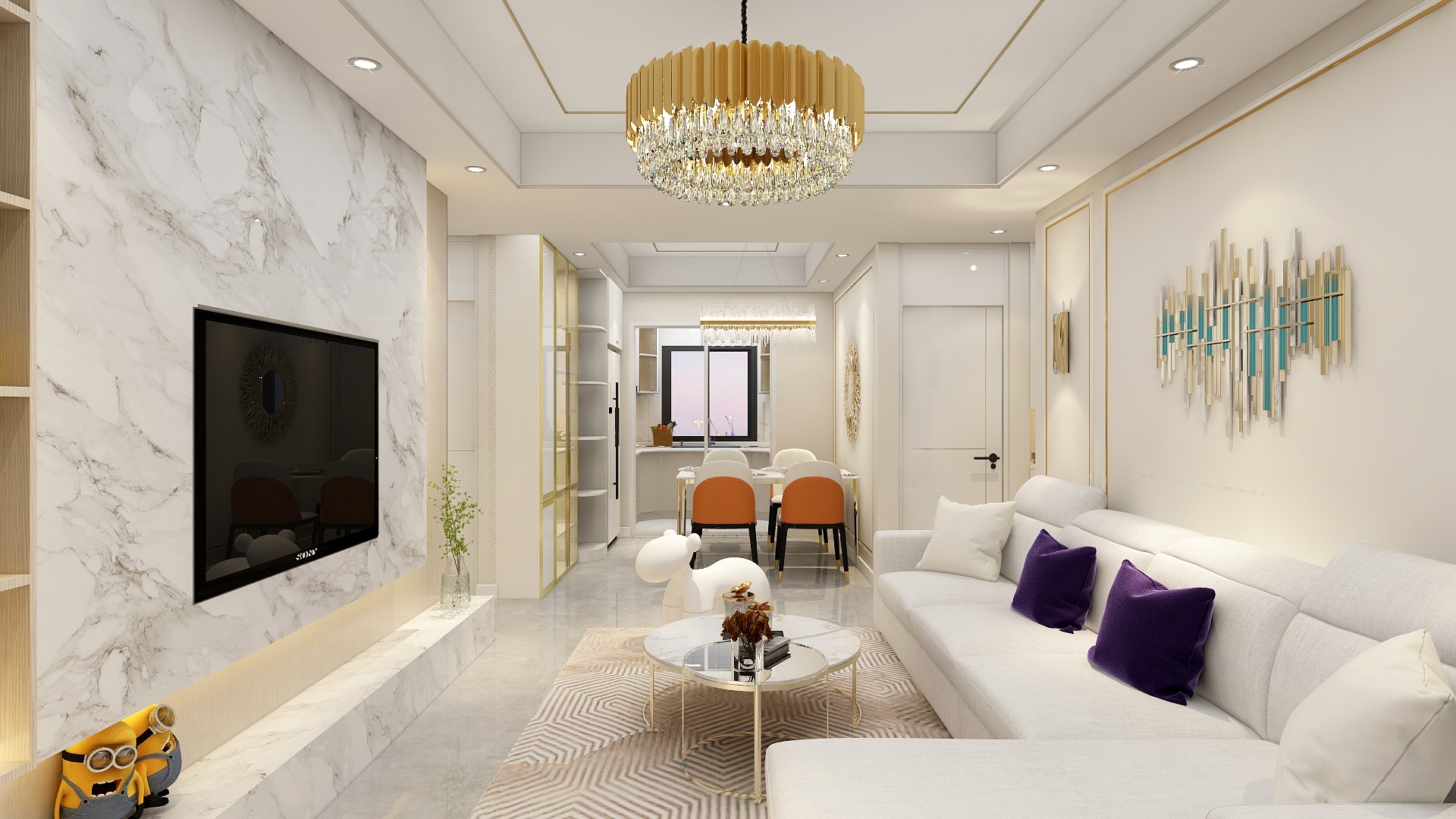 一八八啊九六五二二二五零-现代轻奢三居室装修效果图