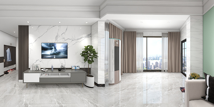 黎明I设计-彰泰城15栋1303房-客餐厅吊顶.-装修设计方案