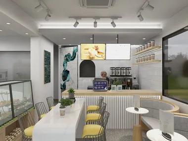 愿做人间自来客-面包店装修效果图
