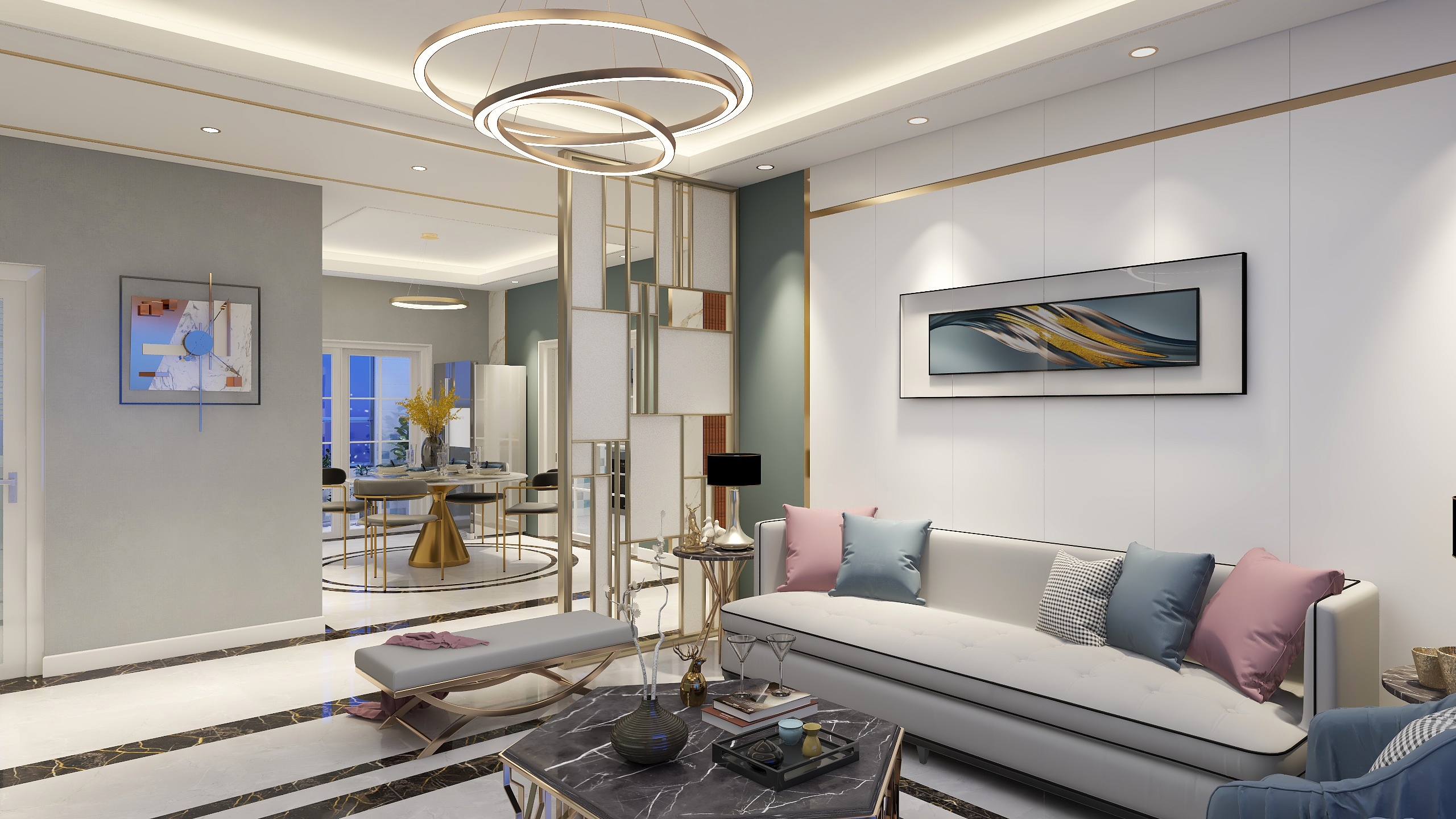 临沂室内设计-凤凰水城-轻奢装修效果图