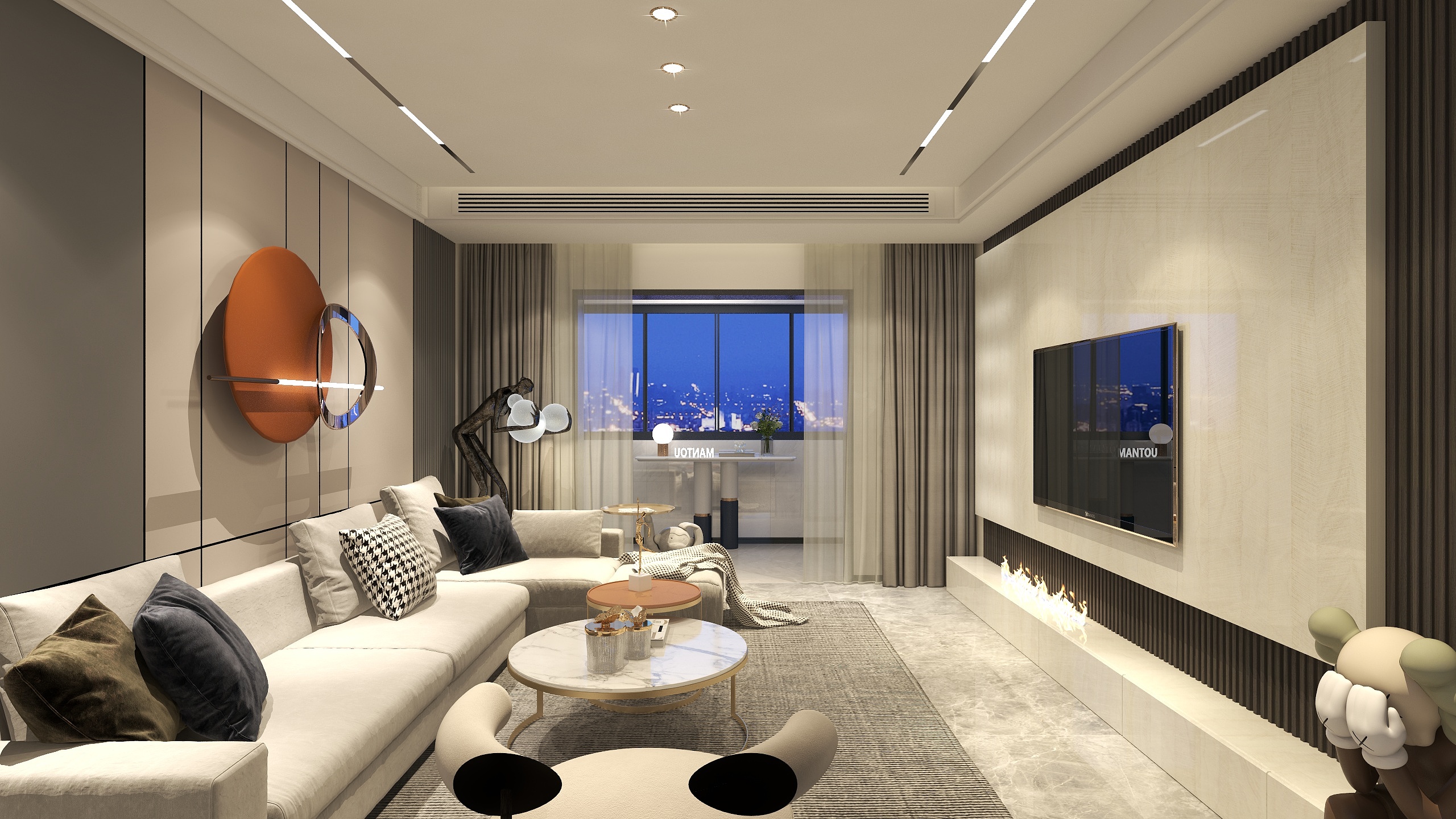 董亮17721343303-130平现代轻奢装修效果图