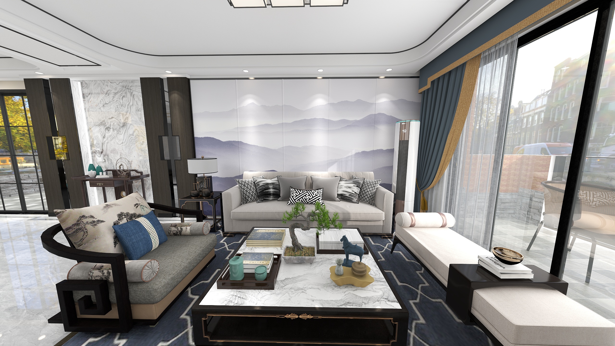 白冰倩-新中式｜135平三居装修效果图