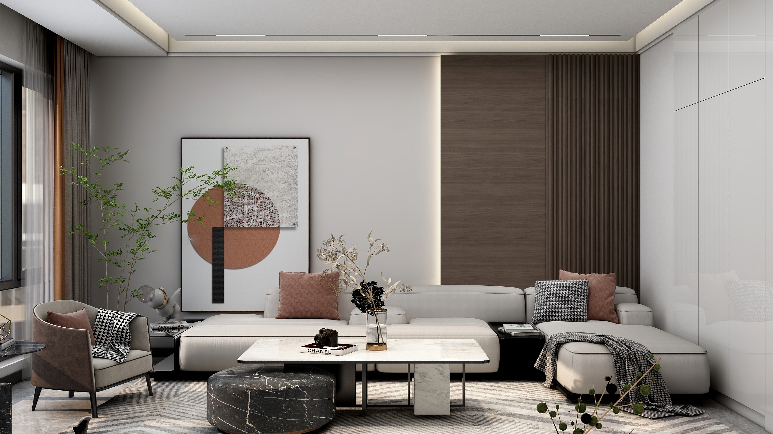 谢方方-金沙湖高尔夫观邸三改四茶室-装修设计方案