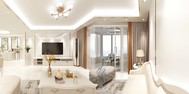 全案设计-海恒设计-城开上苑-1-1-301-简欧-明亮色系-装修设计方案