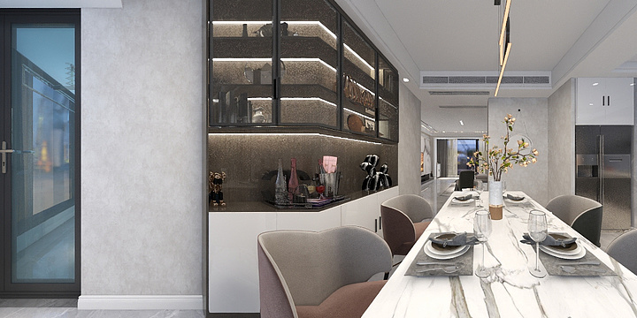 洞天装饰梁工-薛美女效果图建模-装修设计方案