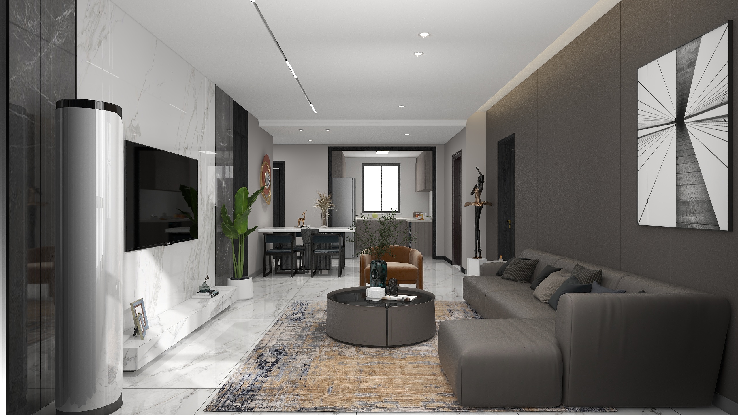 绘月空间-红山郡7期120㎡装修效果图