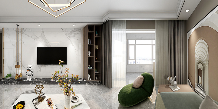 YX的设计-现代简约三居室-装修设计方案