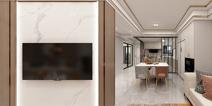 阳光囧-山景湾6-4-1401轻奢效果（杨工15157101529）-装修设计方案