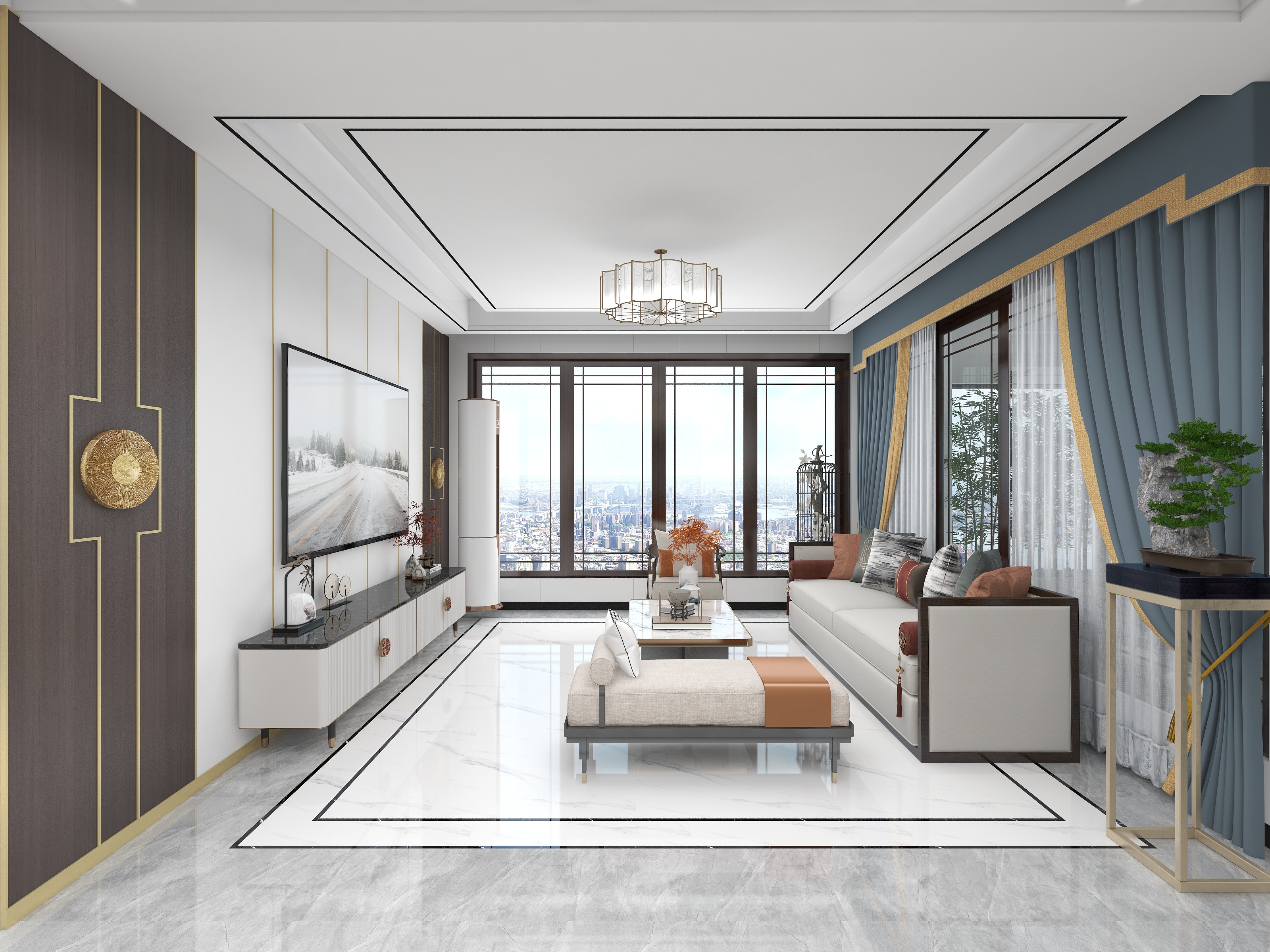 设计师丨小雨-云湖一号（新中式）-装修设计方案